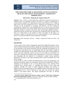 THE NEED FOR ETHICAL REASONING IN OCCUPATIONAL