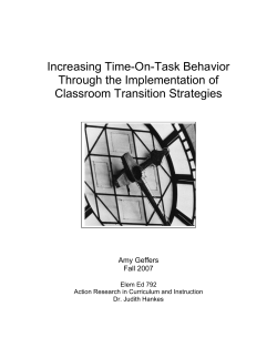 Increasing Time-On Task Behavior Through the Implementation of