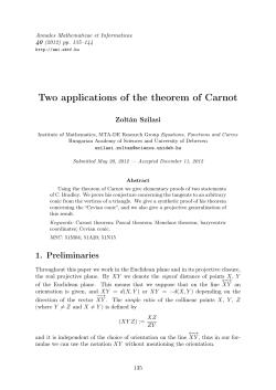 Two applications of the theorem of Carnot