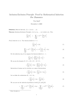 Inclusion-Exclusion Principle: Proof by Mathematical Induction For