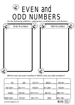 MATH 4 CHP 6 Even and