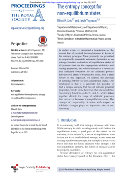 The entropy concept for non-equilibrium states