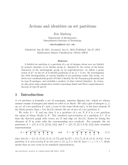 Actions and identities on set partitions