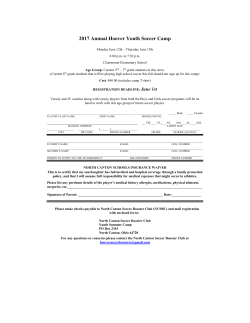2017 Annual Hoover Youth Soccer Camp
