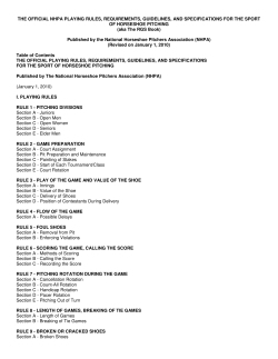 THE OFFICIAL NHPA PLAYING RULES, REQUIREMENTS