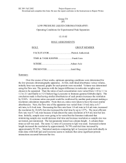 Determination of Molecular Weights of Proteins by Gel Filtration on