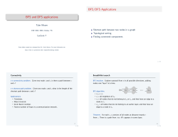 BFS and DFS applications BFS/DFS Applications