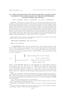 ilu preconditioners for nonsymmetric saddle