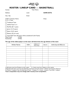 Basketball Roster - Special Olympics Florida