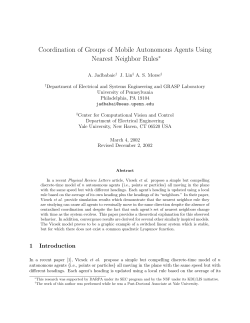 Coordination of Groups of Mobile Autonomous Agents Using