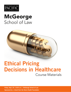 McGeorge Ethical Pricing Decisions in Healthcare