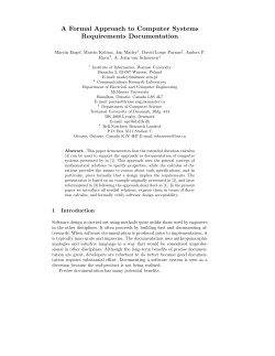 A Formal Approach to Computer Systems Requirements