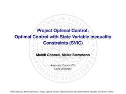 Optimal Control with State Variable Inequality