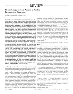 Chemotherapy-Induced Anemia in Adults: Incidence and Treatment