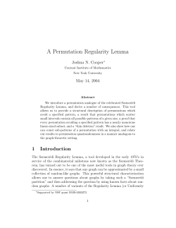 A Permutation Regularity Lemma