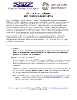 Date of application - Native Voices Rising
