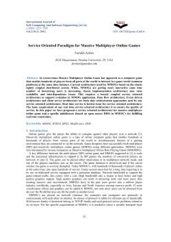 Service Oriented Paradigm for Massive Multiplayer Online Games