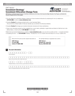 CHET Advisor Investment Strategy/Allocation Change Form