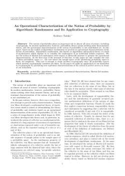 An Operational Characterization of the Notion of Probability by