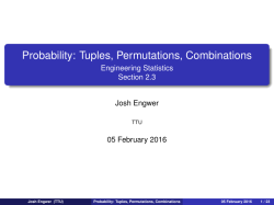 Probability: Tuples, Permutations, Combinations