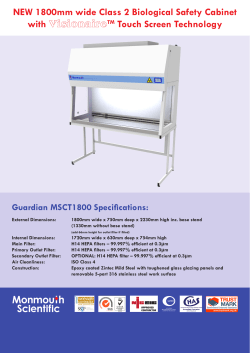 NEW 1800mm wide Class 2 Biological Safety Cabinet with