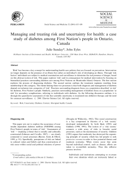 Managing and treating risk and uncertainty for health