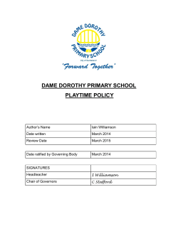 DAME DOROTHY PRIMARY SCHOOL PLAYTIME POLICY