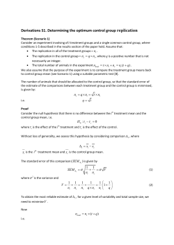 Consider an experiment involving oftreatment groups