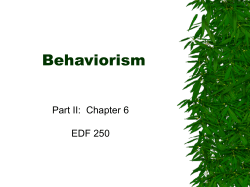 Behaviorism and Social Cognitive Theory