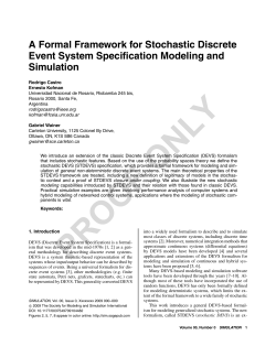 A Formal Framework for Stochastic Discrete Event