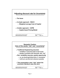 Adjusting discount rate for Uncertainty - Mit