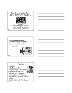Play Therapy: You Don`t Have To Talk To Be Heard Outline