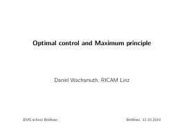 Optimal control and Maximum principle