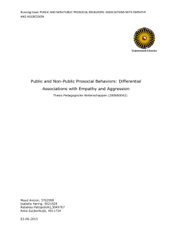 Public and Non-Public Prosocial Behaviors: Differential Associations