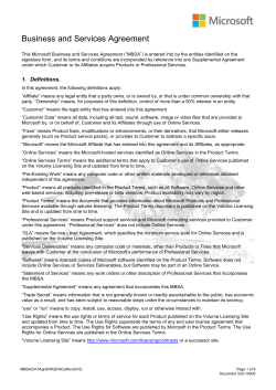Business and Services AgreementThis Microsoft Business and