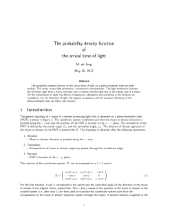 The probability density function of the arrival time of light