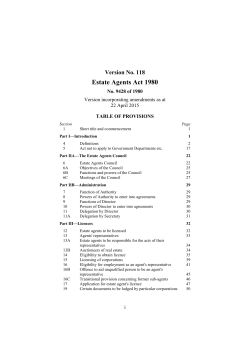 Estate Agents Act 1980 - Victorian Legislation and Parliamentary