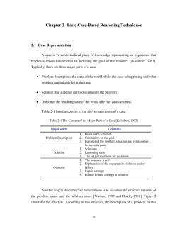 Chapter 2 Case-Based Reasoning Techniques
