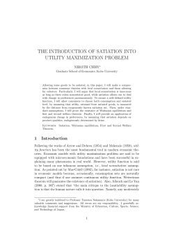 the introduction of satiation into utility maximization problem