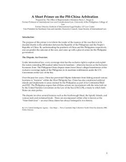 A Short Primer on the PH-China Arbitration