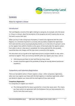 Leases – How To Register A Lease