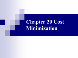 Chapter 20 Cost Minimization