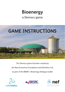 Bioenergy - a Democs game. Game instructions