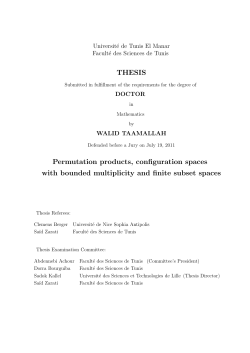 THESIS Permutation products, configuration