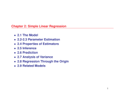 Chapter 2: Simple Linear Regression &bull; 2.1 The Model &bull; 2.2