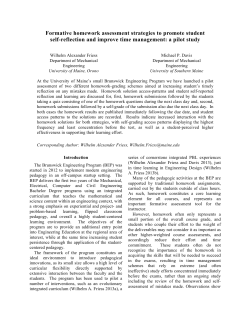 Formative homework assessment strategies to promote student self