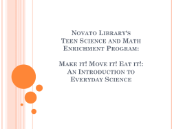 Novato Library`s Teen Science and Math Enrichment Program: Make