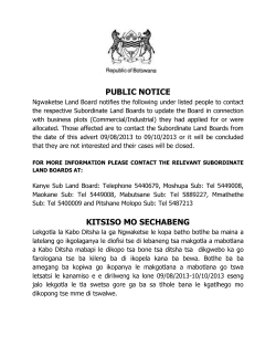 NGWAKETSE LAND BOARD LEASE ADVERT