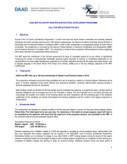 DAAD-NRF Call June 2015 - National Research Foundation