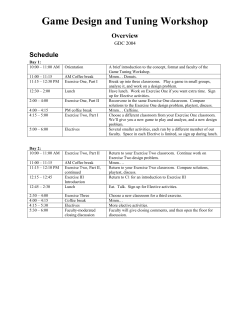 Game Design and Tuning Workshop